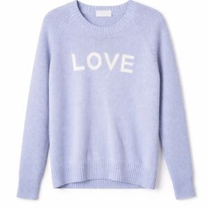 Miracle LOVE Graphic Knit Sweater – Light Blue/Periwinkle
